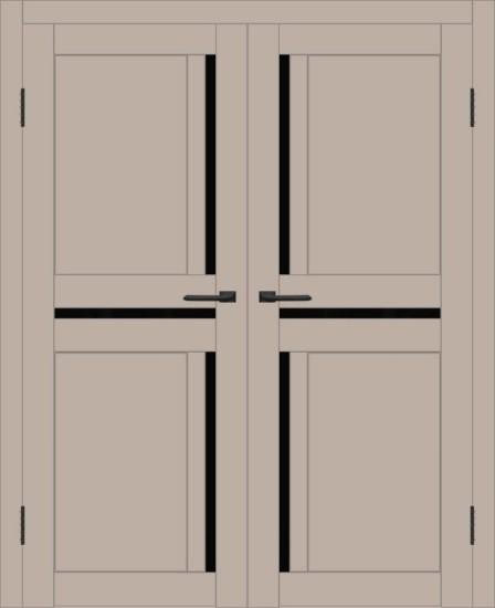 Двойная межкомнатная дверь с экошпоном ДП DIM I-5.1 Dune Matt Lacobel Black