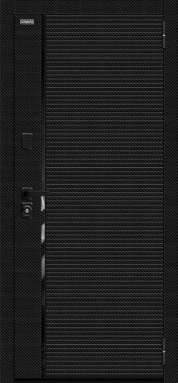 Металлическая дверь Лайнер/SBlack Black Carbon/White Silk