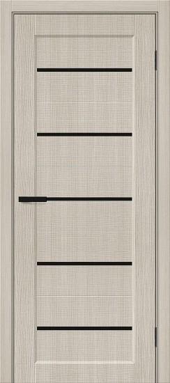 Межкомнатная дверь с экошпоном Мода-22 Cream Melinga / Black Shine