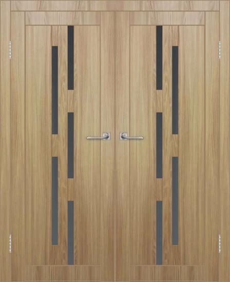 Двойная межкомнатная дверь с экошпоном ДП DIM I-4 Sandy Wood Сатинато Графит