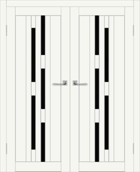 Двойная межкомнатная дверь с экошпоном ДП DIM I-4 Crystal Matt Lacobel Black