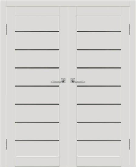 Двойная межкомнатная дверь с экошпоном ДП DIM I-3 Smoky Matt Сатинато Графит