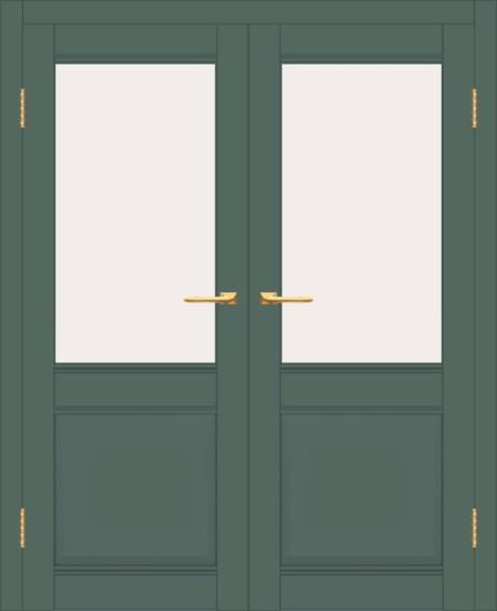 Двойная межкомнатная дверь с экошпоном ДП DIM I-11 Seagrass Matt Сатинато Белый