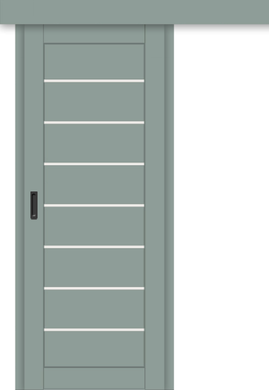 Межкомнатная дверь-купе ДП DIM I-3к Gloomy sky Matt / Сатинато Белый