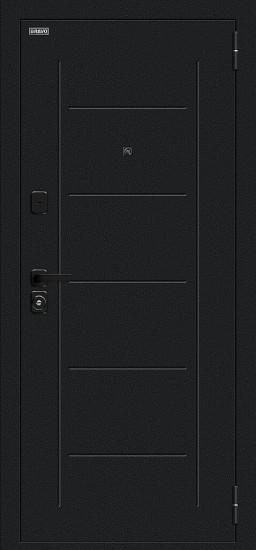 Металлическая дверь Борн/SBlack Букле чёрное/Riviera Ice