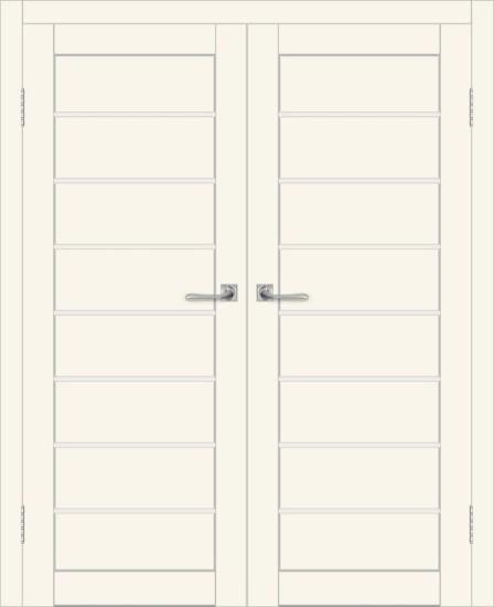 Двойная межкомнатная дверь с экошпоном ДП DIM I-3 Angel Matt Сатинато Белый