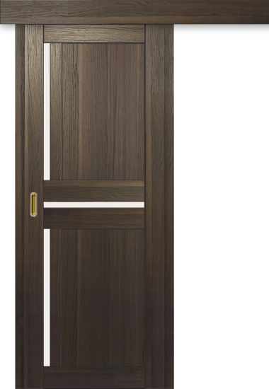 Межкомнатная дверь-купе ДП DIM I-5.1к Choco Wood / Сатинато Белый