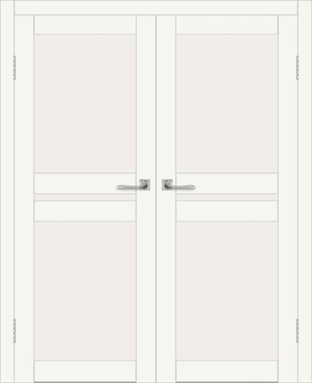 Двойная межкомнатная дверь с экошпоном ДП DIM I-7 Crystal Matt Сатинато Белый