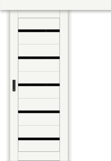 Межкомнатная дверь-купе ДП DIM I-1к Crystal Matt / Lacobel Black