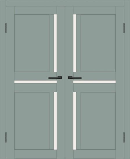 Двойная межкомнатная дверь с экошпоном ДП DIM I-5.1 Gloomy sky Matt Сатинато Белый