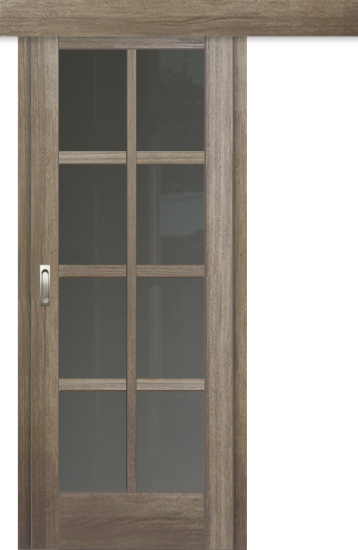 Межкомнатная дверь-купе ДП DIM I-14к Taupe Wood Сатинато Графит