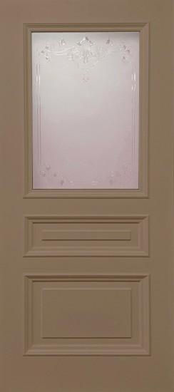 Межкомнатная дверь ДП DIM Enamel B-3.1 Капучино Сатинато белое прозрачное