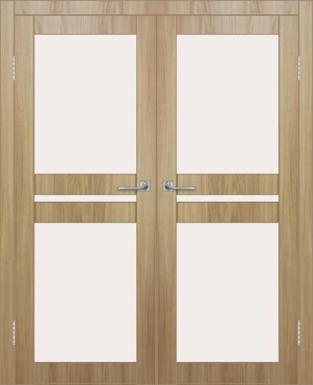 Двойная межкомнатная дверь с экошпоном ДП DIM I-7 Sandy Wood Сатинато Белый