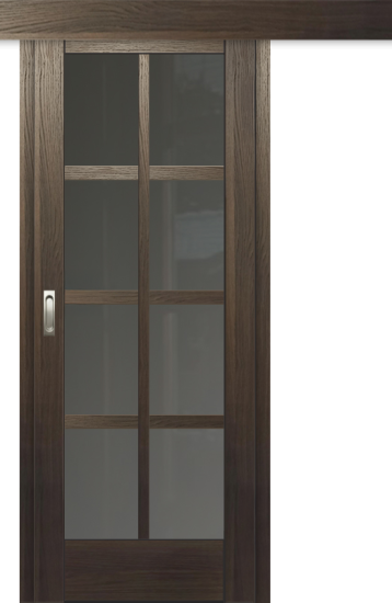 Межкомнатная дверь-купе ДП DIM I-14к Choco Wood Сатинато Графит