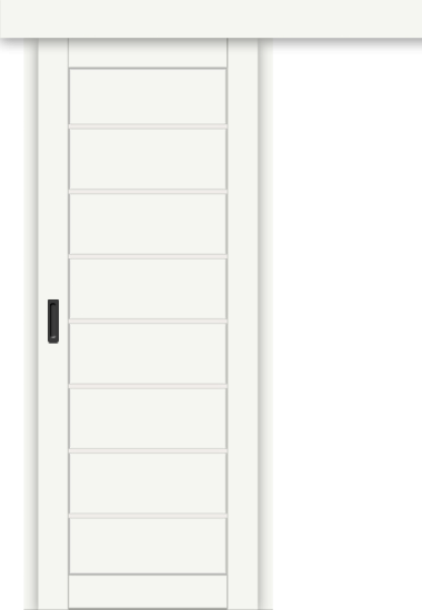 Межкомнатная дверь-купе ДП DIM I-3к Crystal Matt / Сатинато Белый