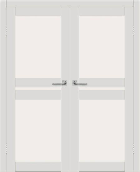 Двойная межкомнатная дверь с экошпоном ДП DIM I-7 Smoky Matt Сатинато Белый