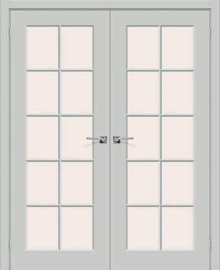Двойная межкомнатная крашеная дверь Скинни-11.1 Grace / Magic Fog