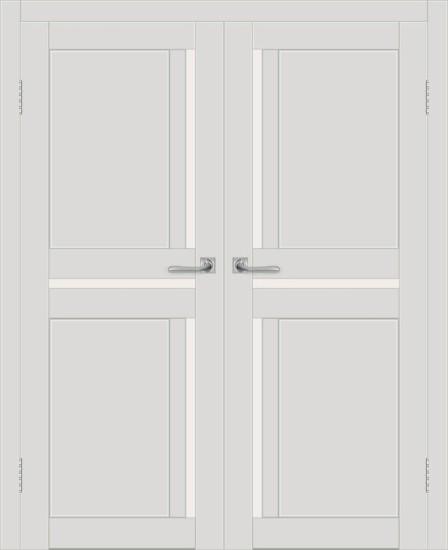 Двойная межкомнатная дверь с экошпоном ДП DIM I-5.1 Smoky Matt Сатинато Белый