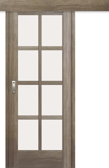 Межкомнатная дверь-купе ДП DIM I-14к Taupe Wood Сатинато Белый