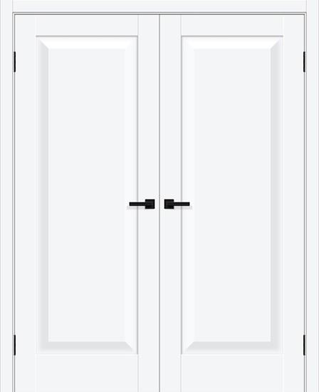 Двойная межкомнатная дверь ПЭТ Прима-20 White Silk