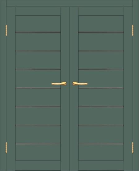 Двойная межкомнатная дверь с экошпоном ДП DIM I-3 Seagrass Matt Сатинато Графит