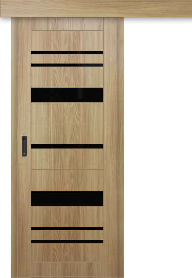 Межкомнатная дверь-купе ДП DIM I-16к Sandy Wood / Lacobel Black