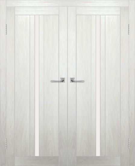 Двойная межкомнатная дверь с экошпоном ДП DIM I-9 Blond Wood Сатинато Белый
