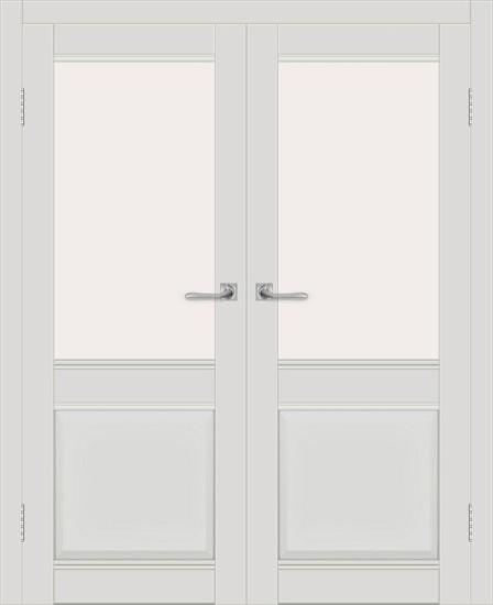 Двойная межкомнатная дверь с экошпоном ДП DIM I-11 Smoky Matt Сатинато Белый