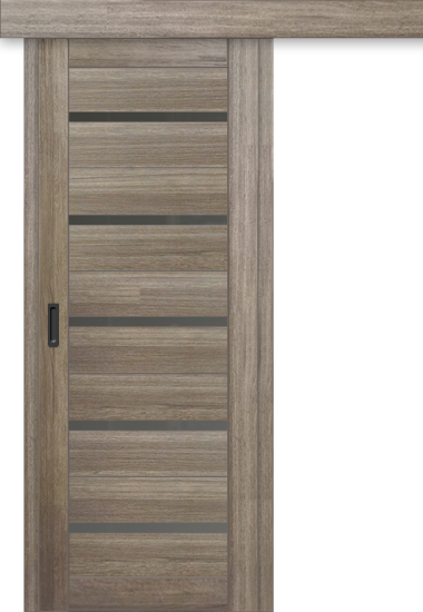 Межкомнатная дверь-купе ДП DIM I-1к Taupe Wood / Сатинато Графит