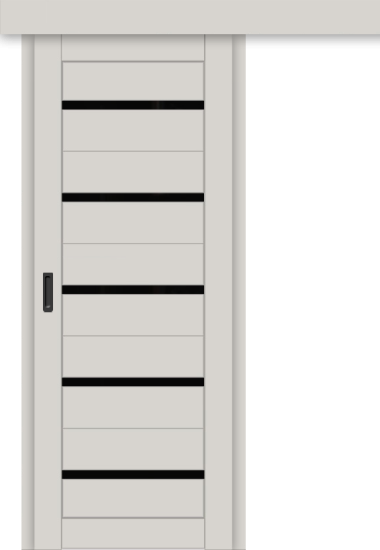 Межкомнатная дверь-купе ДП DIM I-1к Silk Matt / Lacobel Black