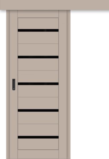 Межкомнатная дверь-купе ДП DIM I-1к Dune Matt / Lacobel Black