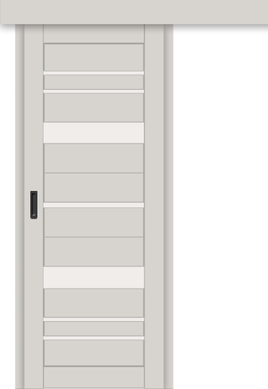 Межкомнатная дверь-купе ДП DIM I-16к Silk Matt / Сатинато Белый