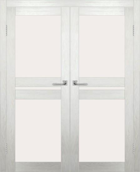 Двойная межкомнатная дверь с экошпоном ДП DIM I-7 Blond Wood Сатинато Белый