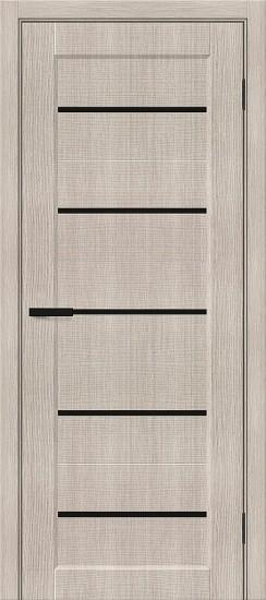 Межкомнатная дверь с экошпоном Мода-22 Cappuccino Melinga / Black Shine