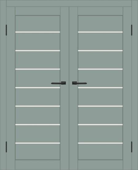 Двойная межкомнатная дверь с экошпоном ДП DIM I-3 Gloomy sky Matt Сатинато Белый