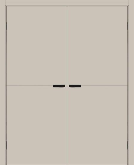 Двойная межкомнатная дверь ПЭТ Браво-0.21.П Cream Silk / Black Silk