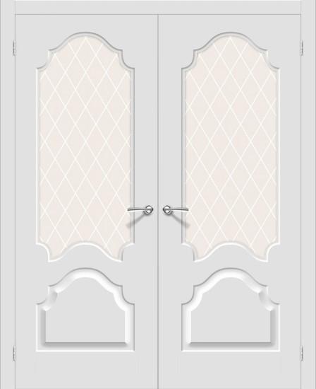 Двойная межкомнатная дверь с ПВХ-пленкой Скинни-33 Fresco / White Сrystal