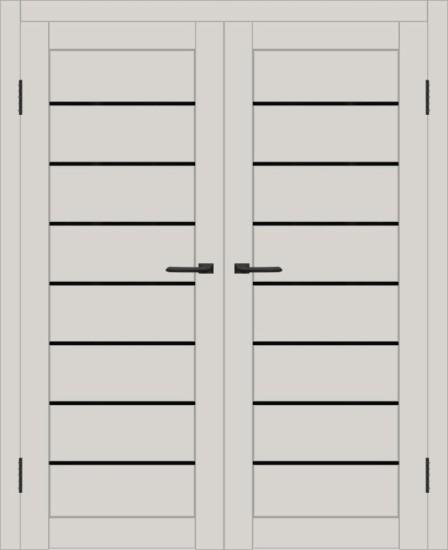 Двойная межкомнатная дверь с экошпоном ДП DIM I-3 Silk Matt Lacobel Black