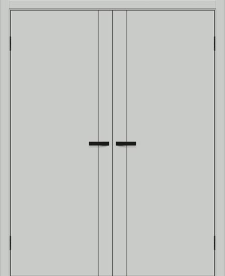 Двойная межкомнатная дверь ПЭТ Браво-0.10.П Grey Silk / Black Silk