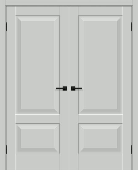 Двойная межкомнатная дверь ПЭТ Прима-22 Grey Silk