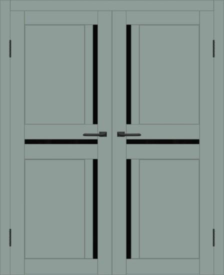 Двойная межкомнатная дверь с экошпоном ДП DIM I-5.1 Gloomy sky Matt Lacobel Black