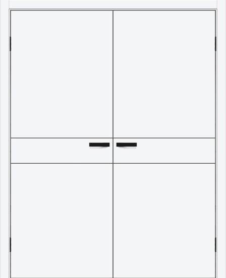 Двойная межкомнатная дверь ПЭТ Браво-0.24.П White Silk / Black Silk