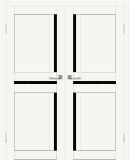 Двойная межкомнатная дверь с экошпоном ДП DIM I-5.1 Crystal Matt Lacobel Black