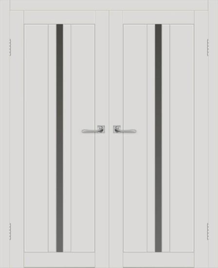 Двойная межкомнатная дверь с экошпоном ДП DIM I-9 Smoky Matt Сатинато Графит