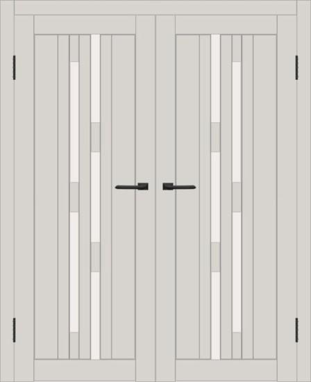 Двойная межкомнатная дверь с экошпоном ДП DIM I-4 Silk Matt Сатинато Белый