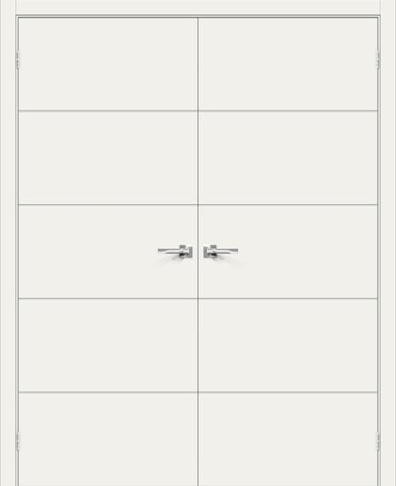 Двойная межкомнатная крашеная дверь Граффити-1 Whitey