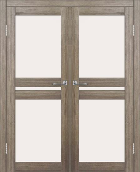 Двойная межкомнатная дверь с экошпоном ДП DIM I-7 Taupe Wood Сатинато Белый