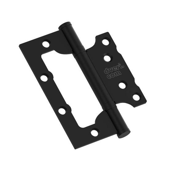 Петля без врезки стальная HFS-1-2B 100*75*2,5 SBlack (МатЧёрный)