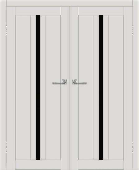 Двойная межкомнатная дверь с экошпоном ДП DIM I-9 Smoky Matt Lacobel Black