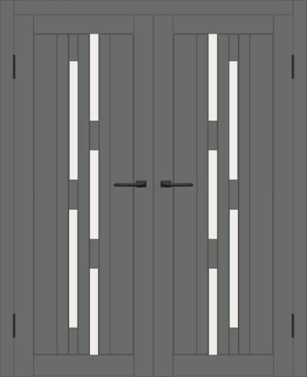 Двойная межкомнатная дверь с экошпоном ДП DIM I-4 Graphite Matt Сатинато Белый